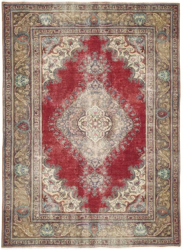6'3x9'9 Hand Knotted Floral Traditional Wool Oriental Rug - Image 1