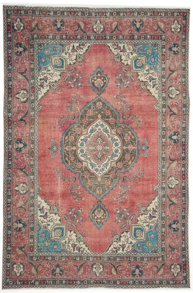 8'1x11'2 Hand Knotted Floral Traditional Wool Oriental Rug - Image 1