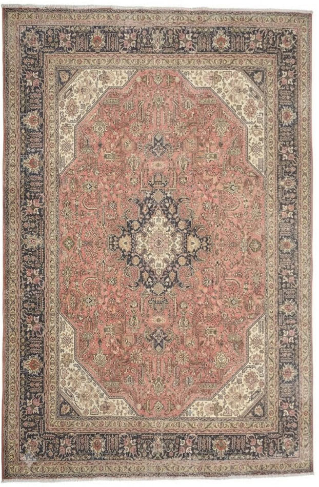 8'2x11'3 Hand Knotted Floral Traditional Wool Oriental Rug - Image 1