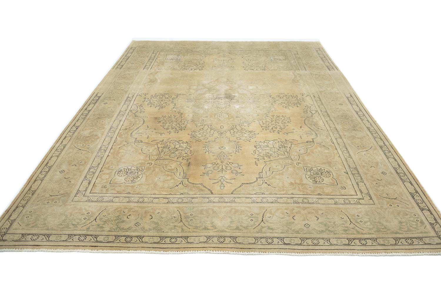 8'1x11'3 Hand Knotted Floral Traditional Wool Oriental Rug - Image 3