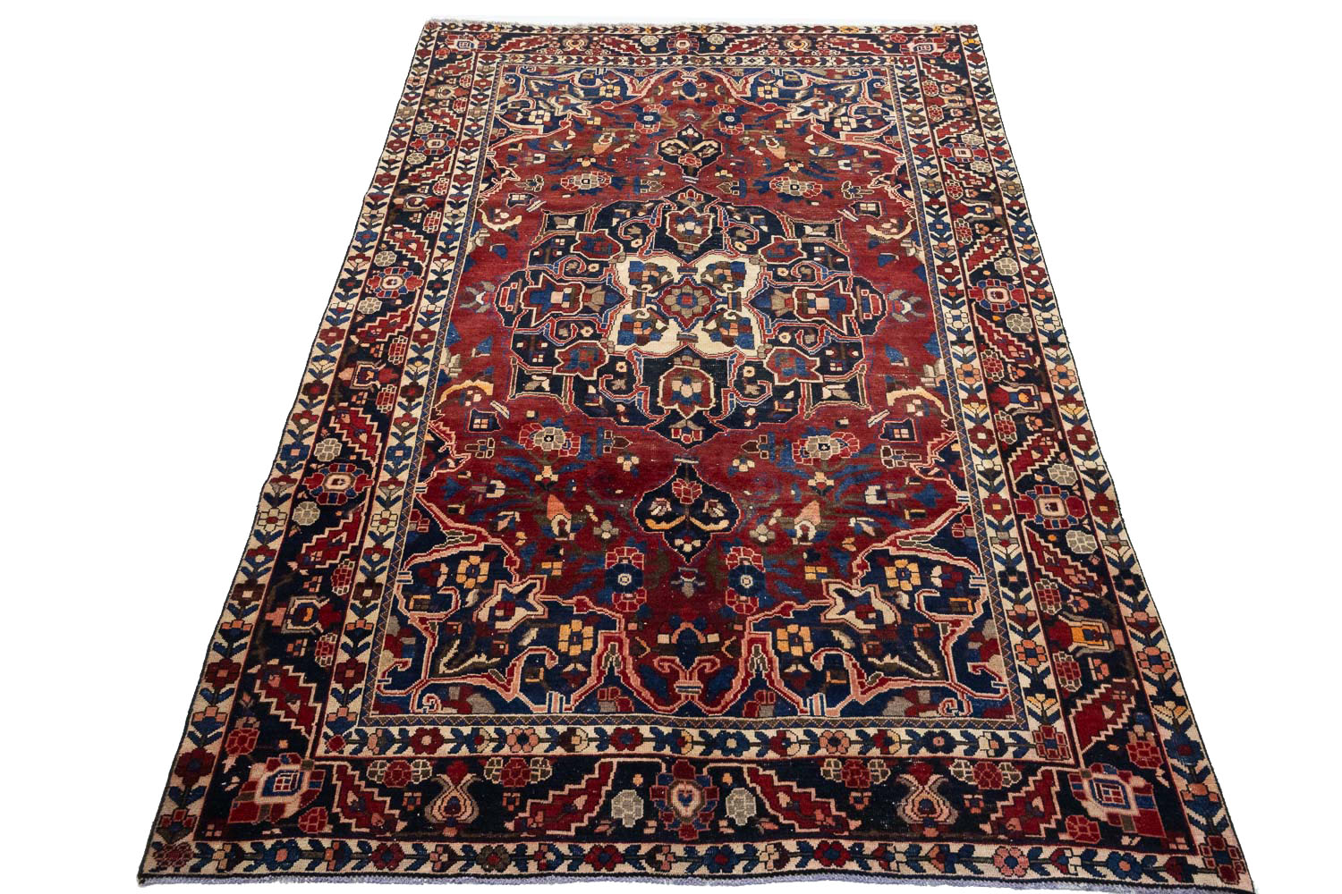 6'8x10'6 Hand Knotted Floral Traditional Wool Oriental Rug - Image 3