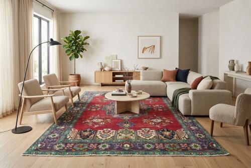 6'7x9'10 Hand Knotted Floral Traditional Wool Oriental Rug