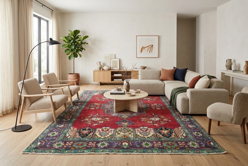 6'7x9'10 Hand Knotted Floral Traditional Wool Oriental Rug - Image 2