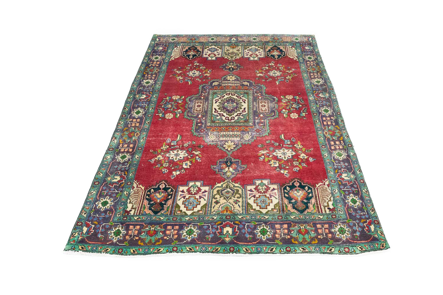 6'7x9'10 Hand Knotted Floral Traditional Wool Oriental Rug - Image 3