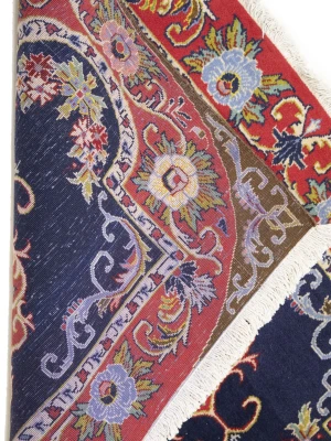 Vintage Traditional Purple-navy 2'4 x 3'0 Kashan Persian Rug