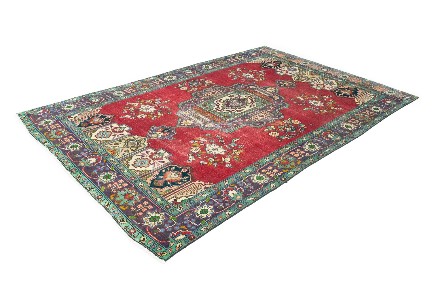 6'7x9'10 Hand Knotted Floral Traditional Wool Oriental Rug - Image 4