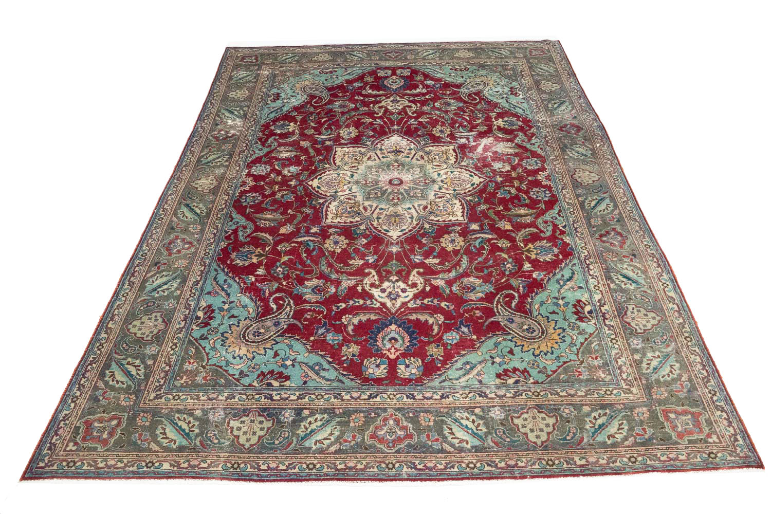 7'10x11'1 Hand Knotted Floral Traditional Wool Oriental Rug - Image 3