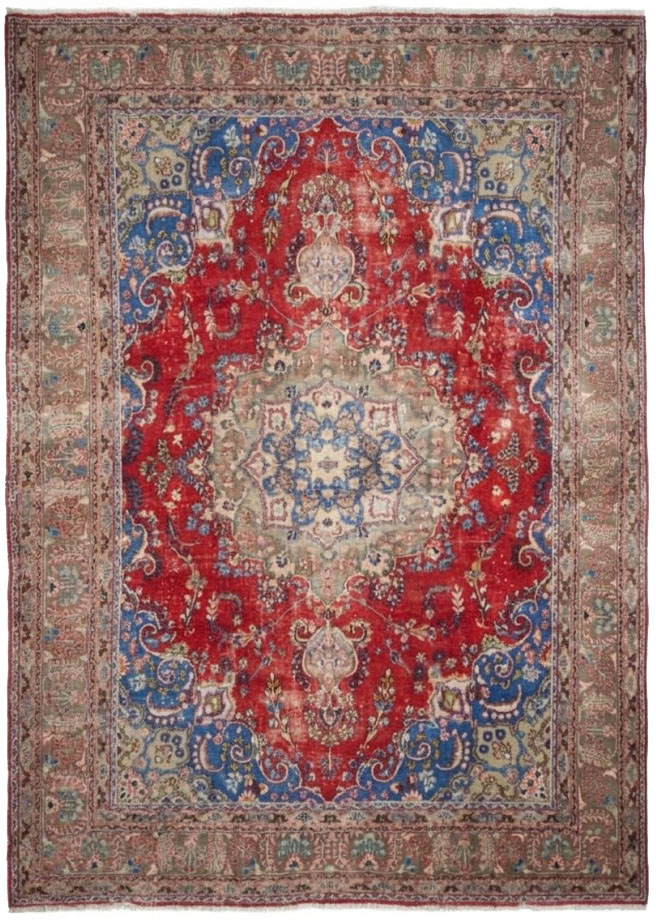 9'7x12'4 Hand Knotted Floral Traditional Wool Oriental Rug - Image 1