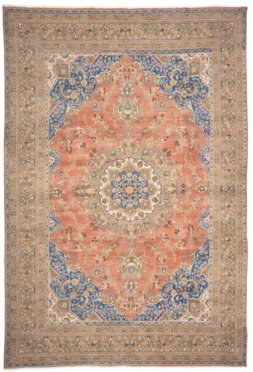 9'6x12'4 Hand Knotted Floral Traditional Wool Oriental Rug