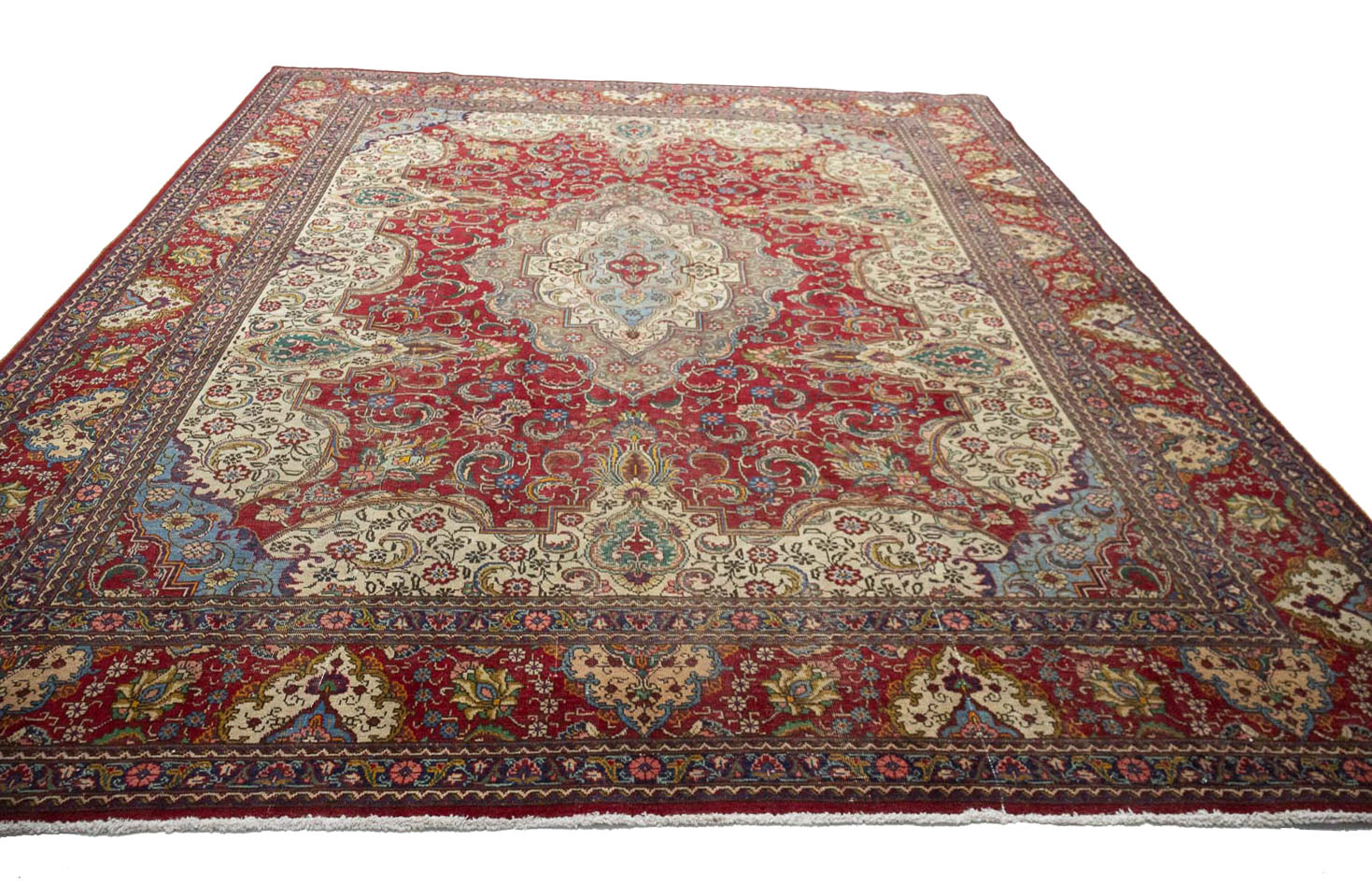 9'7x12'7 Hand Knotted Floral Traditional Wool Oriental Rug - Image 3
