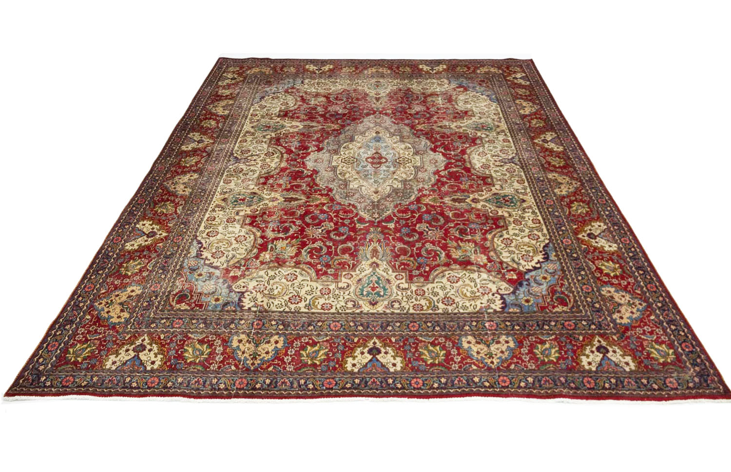 9'7x12'7 Hand Knotted Floral Traditional Wool Oriental Rug - Image 4