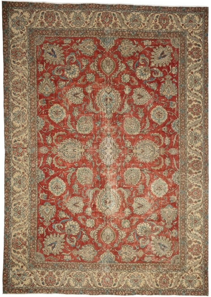 9'7x13'1 Hand Knotted Floral Traditional Wool Oriental Rug - Image 1