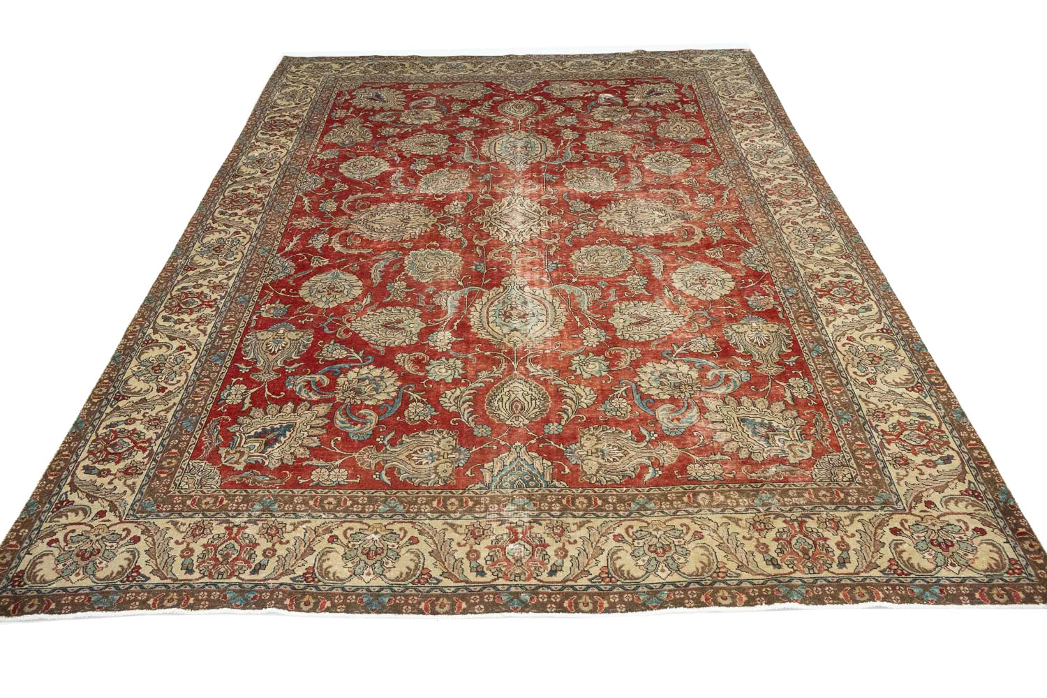 9'7x13'1 Hand Knotted Floral Traditional Wool Oriental Rug - Image 4