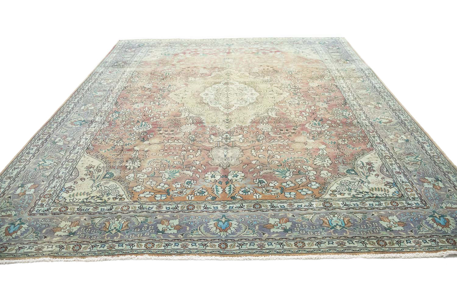9'10x12'10 Hand Knotted Floral Traditional Wool Oriental Rug - Image 3