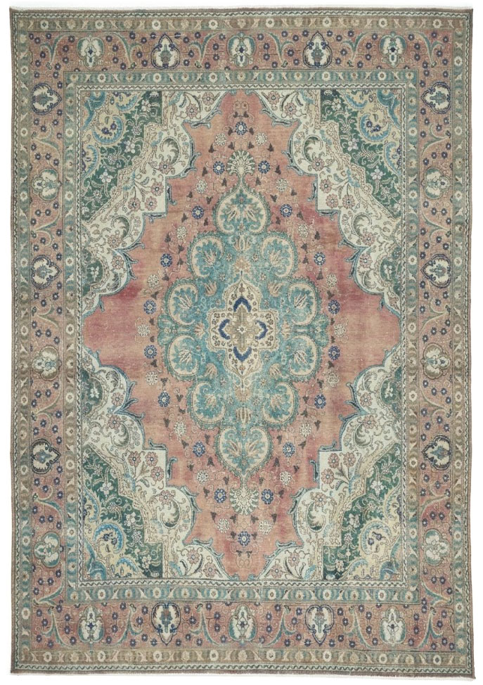 9'7x12'3 Hand Knotted Floral Traditional Wool Oriental Rug - Image 1