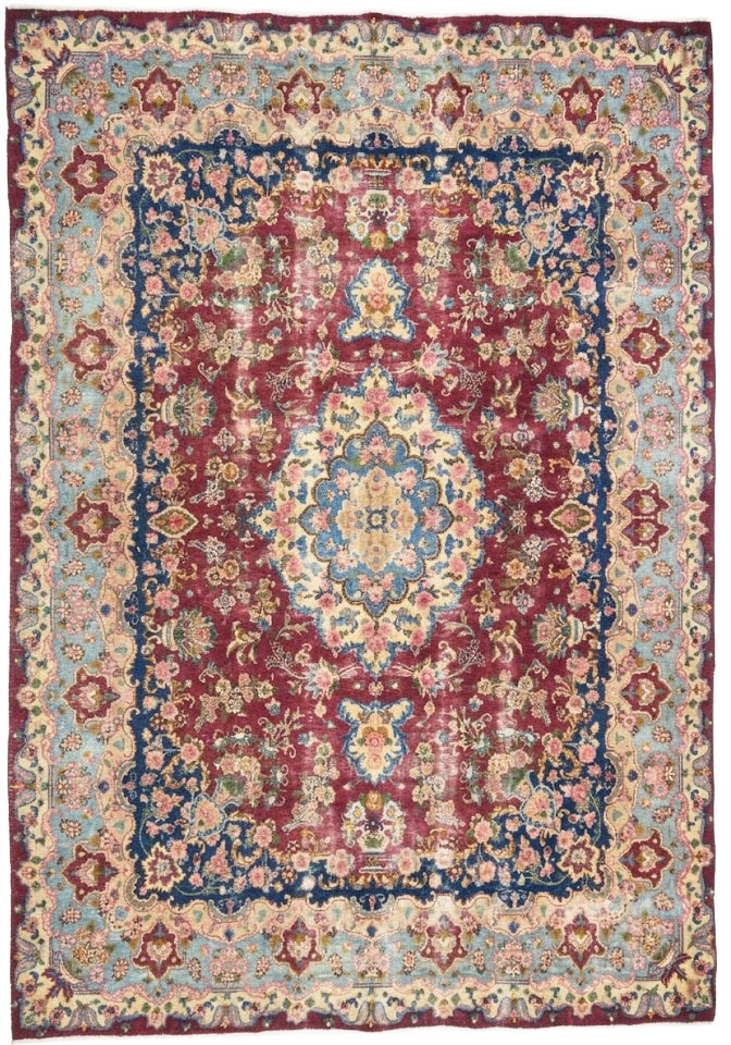 9'7x13'1 Hand Knotted Floral Traditional Wool Oriental Rug - Image 1