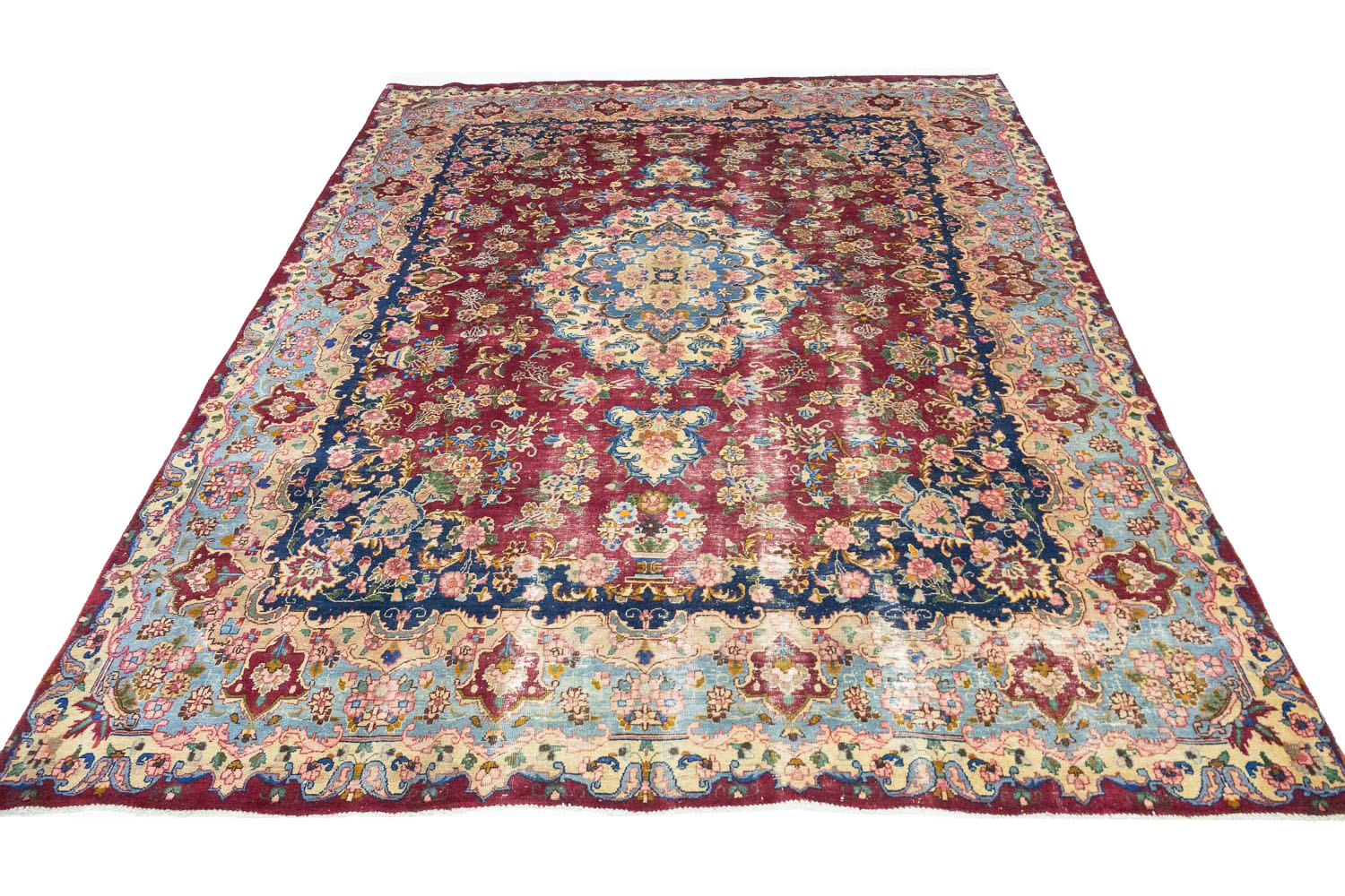 9'7x13'1 Hand Knotted Floral Traditional Wool Oriental Rug - Image 3