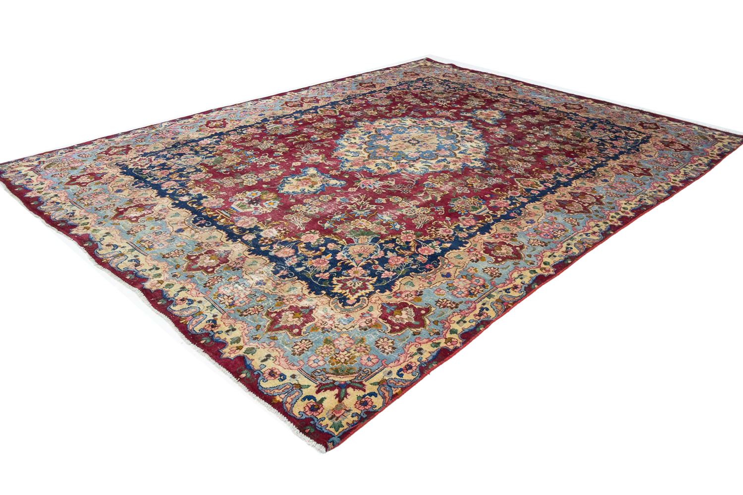 9'7x13'1 Hand Knotted Floral Traditional Wool Oriental Rug - Image 4