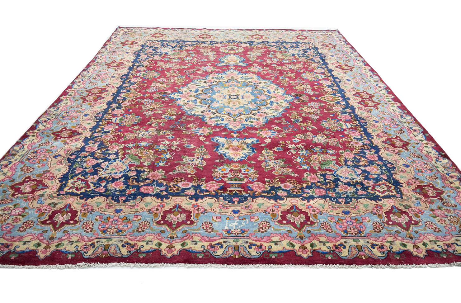 9'7x13'1 Hand Knotted Floral Traditional Wool Oriental Rug - Image 5