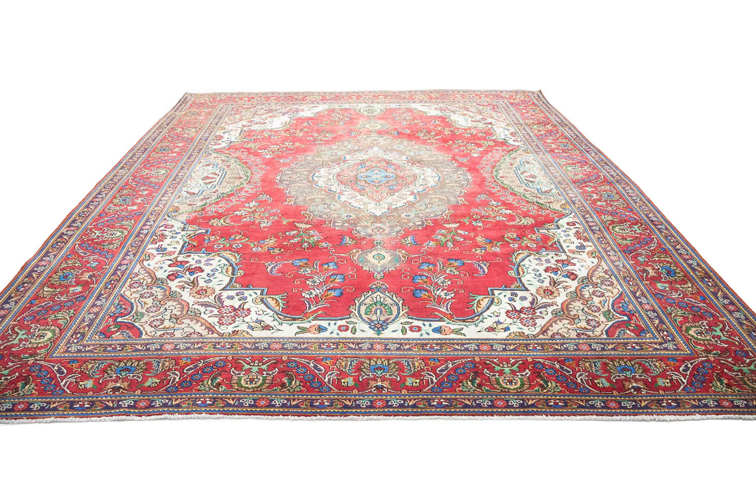 10'3x13'0 Hand Knotted Floral Traditional Wool Oriental Rug - Image 6