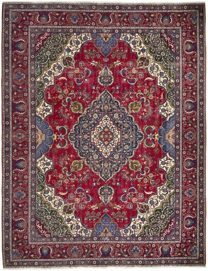 9'10x13'3 Hand Knotted Floral Traditional Wool Oriental Rug - Image 1