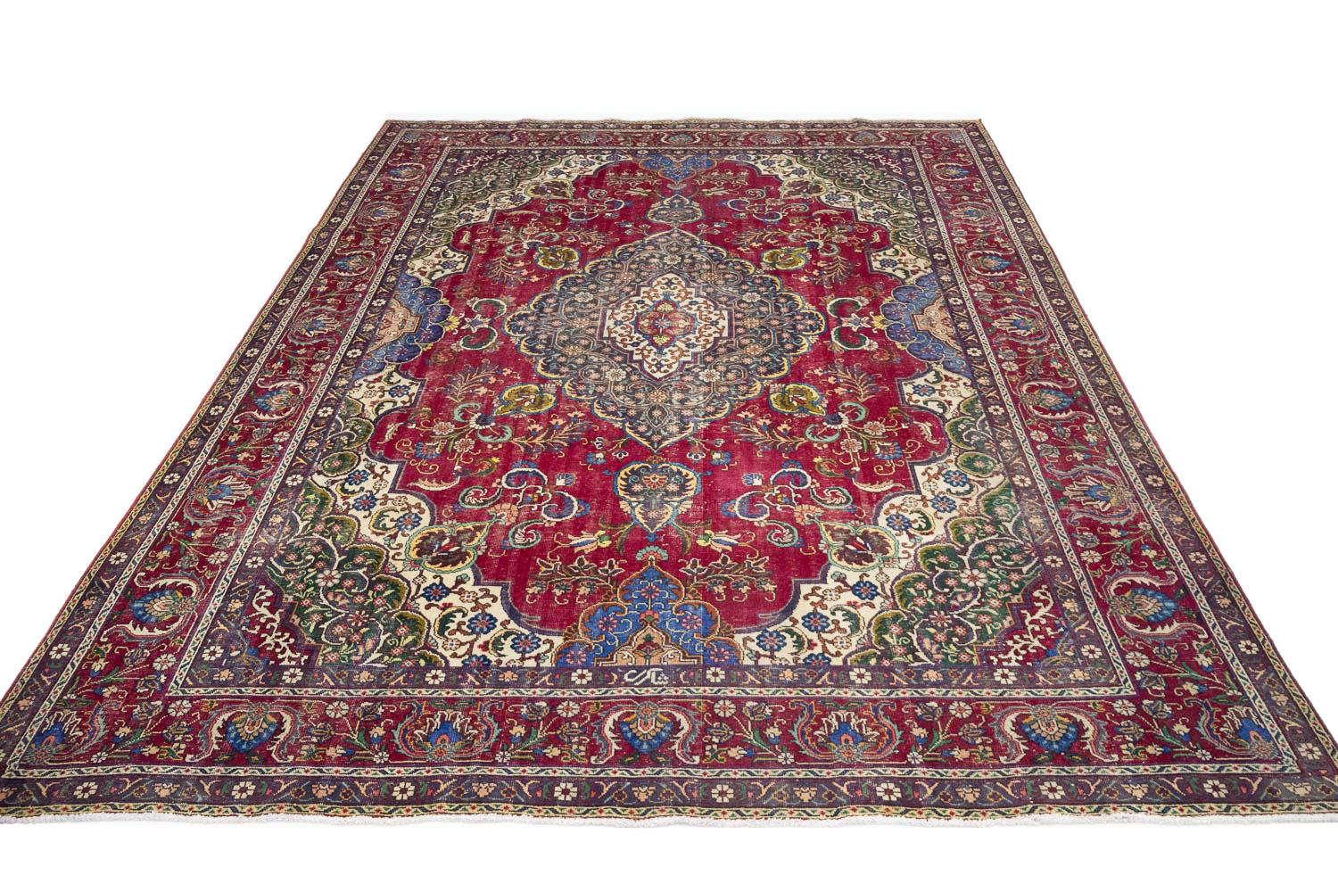 9'10x13'3 Hand Knotted Floral Traditional Wool Oriental Rug - Image 4