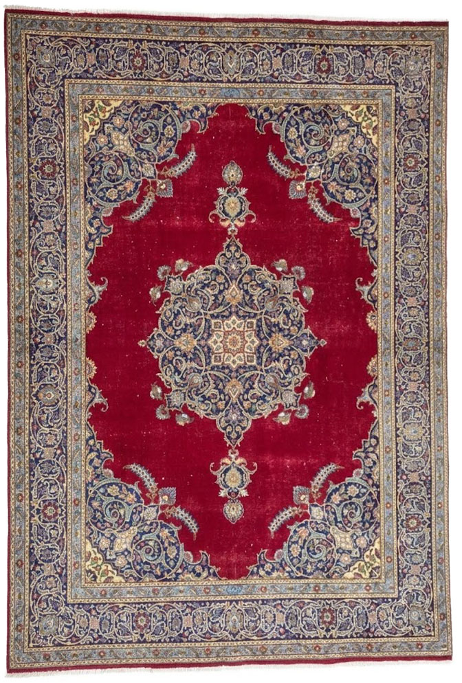 9'4x12'7 Hand Knotted Floral Traditional Wool Oriental Rug - Image 1