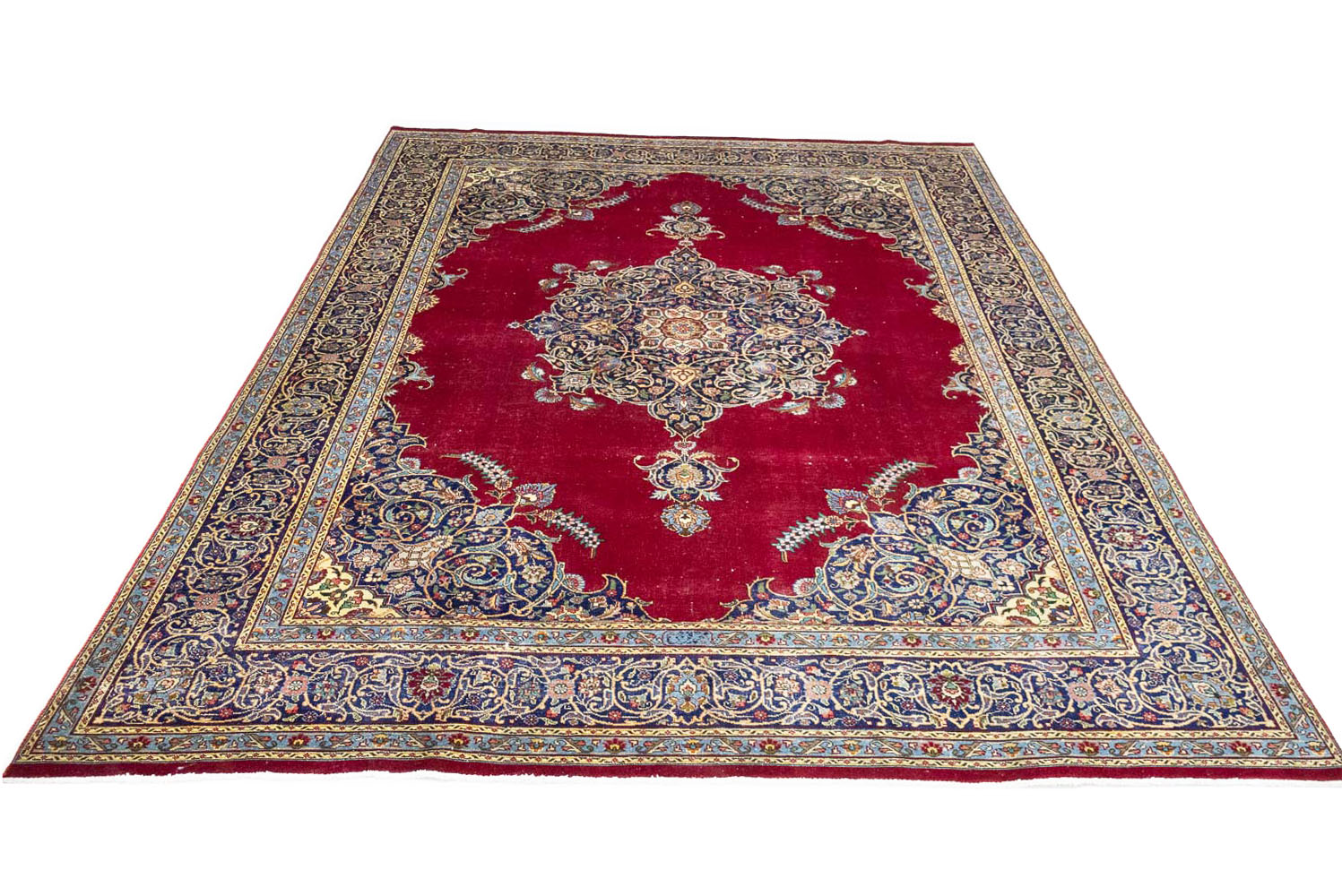 9'4x12'7 Hand Knotted Floral Traditional Wool Oriental Rug - Image 3