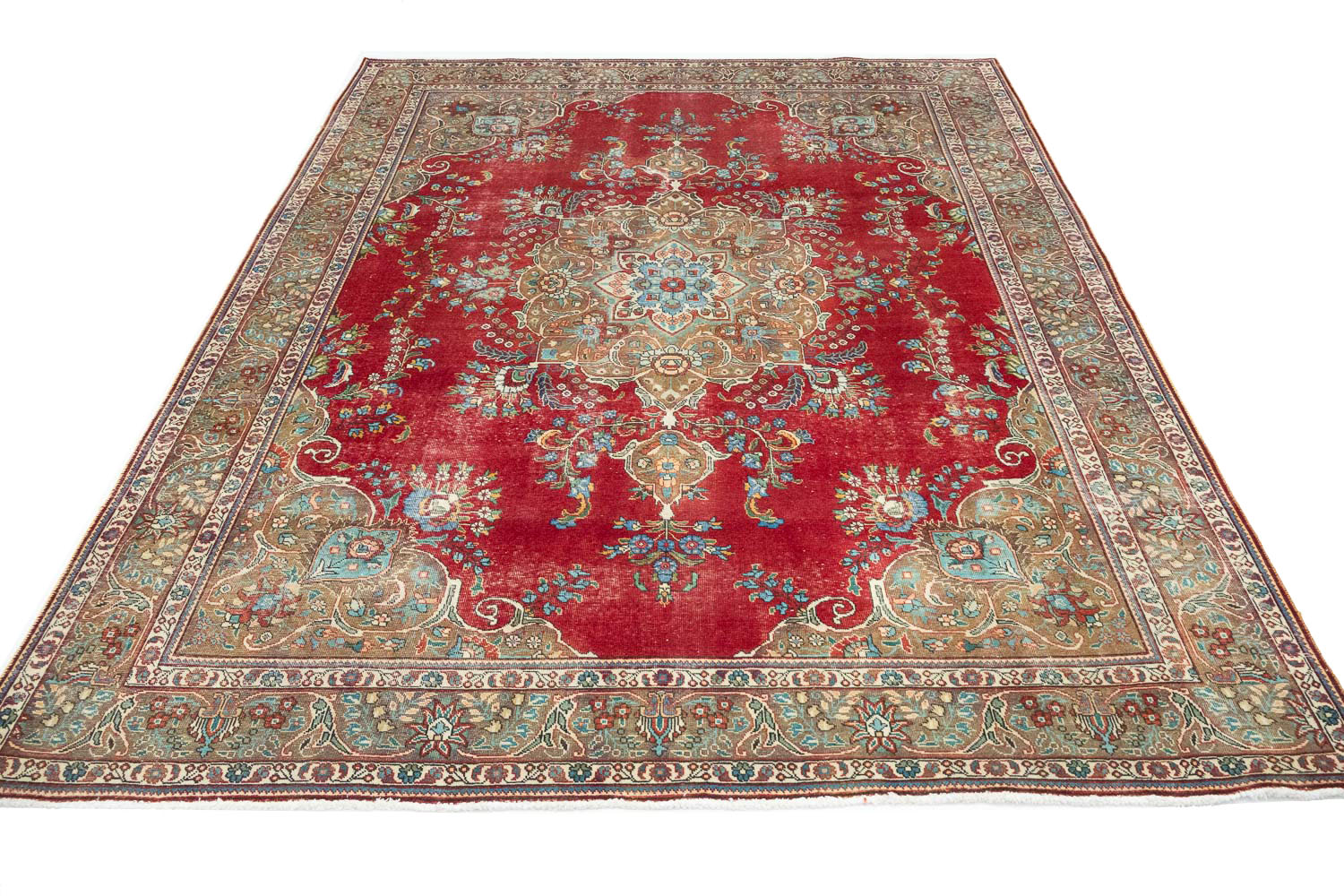 9'10x12'10 Hand Knotted Floral Traditional Wool Oriental Rug - Image 3
