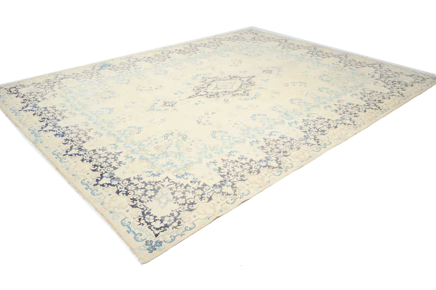 9'10x13'0 Hand Knotted Floral Traditional Wool Oriental Rug - Image 4