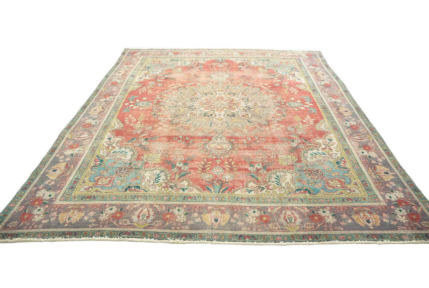 9'5x12'9 Hand Knotted Floral Traditional Wool Oriental Rug - Image 5