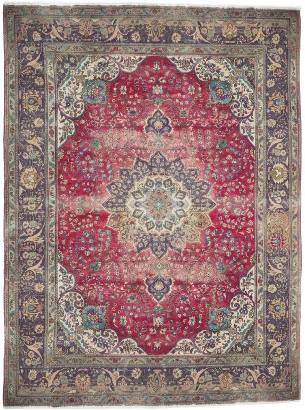 10'1x12'11 Hand Knotted Floral Traditional Wool Oriental Rug