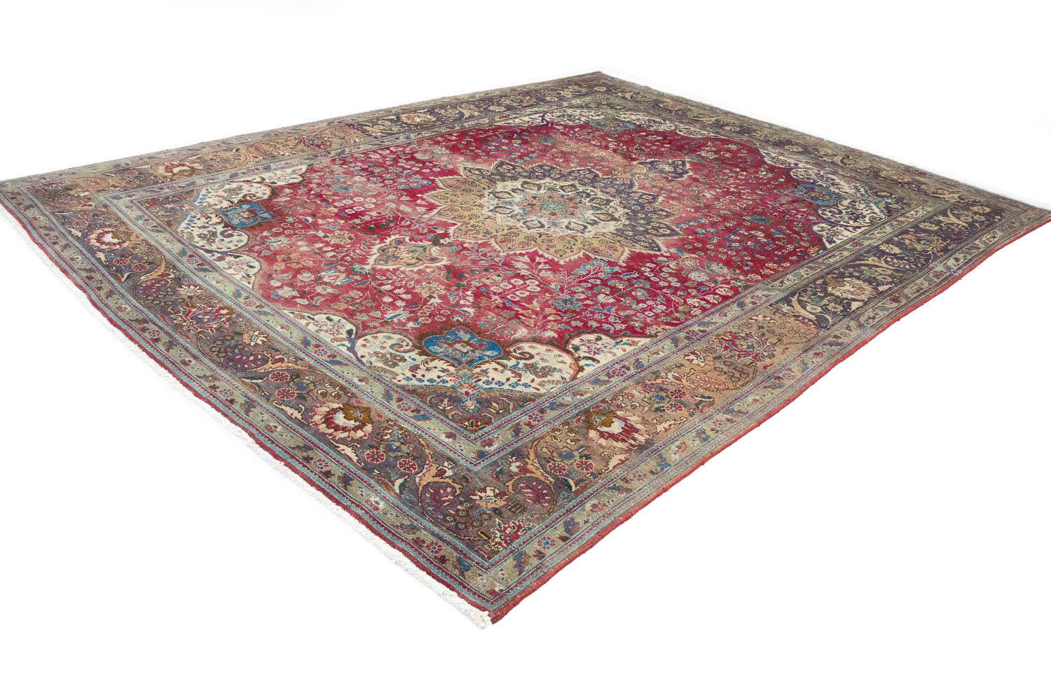 10'1x12'11 Hand Knotted Floral Traditional Wool Oriental Rug - Image 5