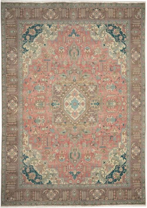 9'6x12'9 Hand Knotted Muted Geometric Wool Oriental Rug