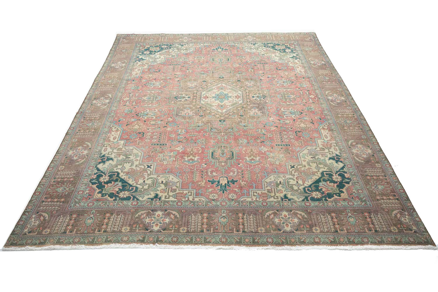 9'6x12'9 Hand Knotted Muted Geometric Wool Oriental Rug - Image 3