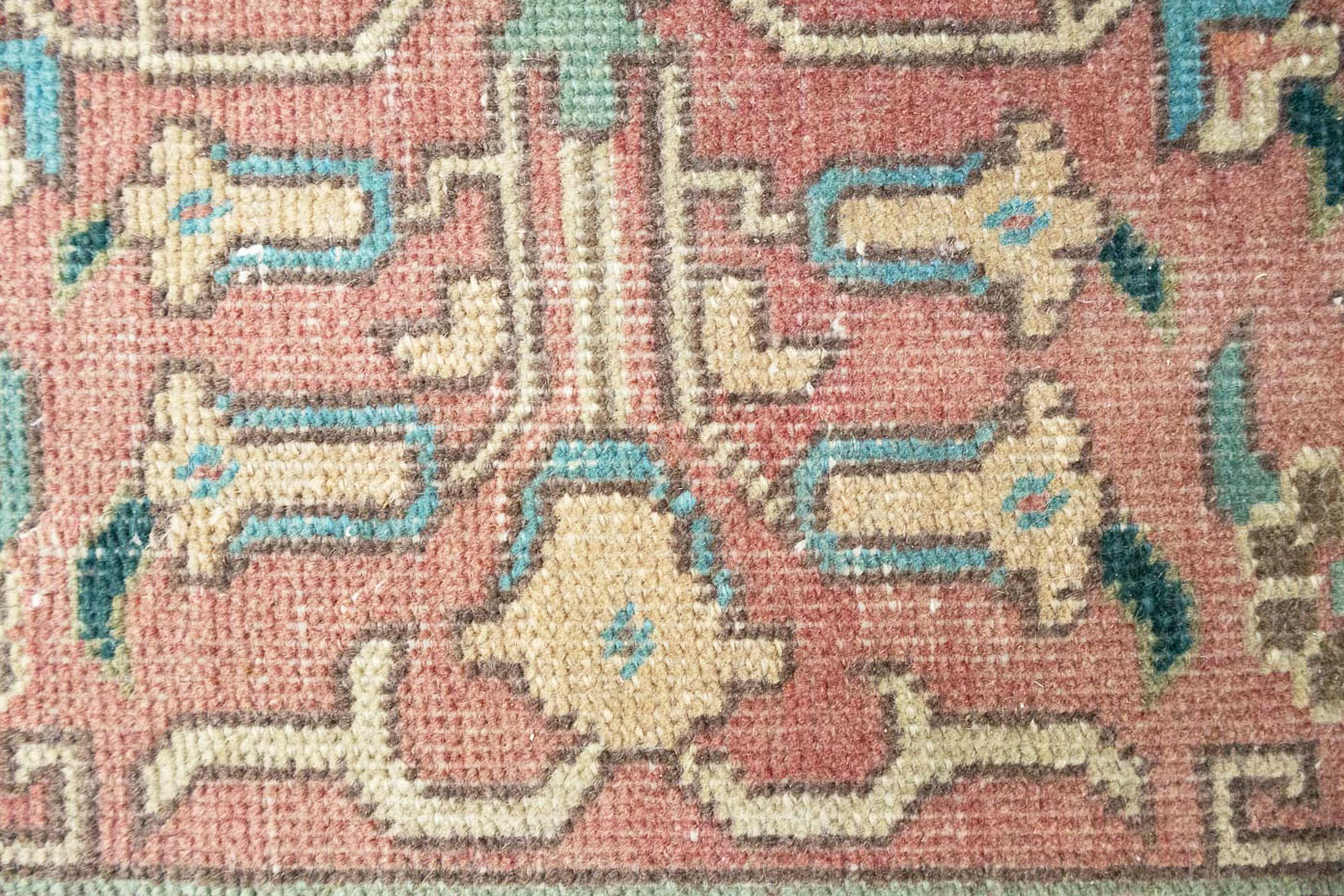 9'6x12'9 Hand Knotted Muted Geometric Wool Oriental Rug - Image 13