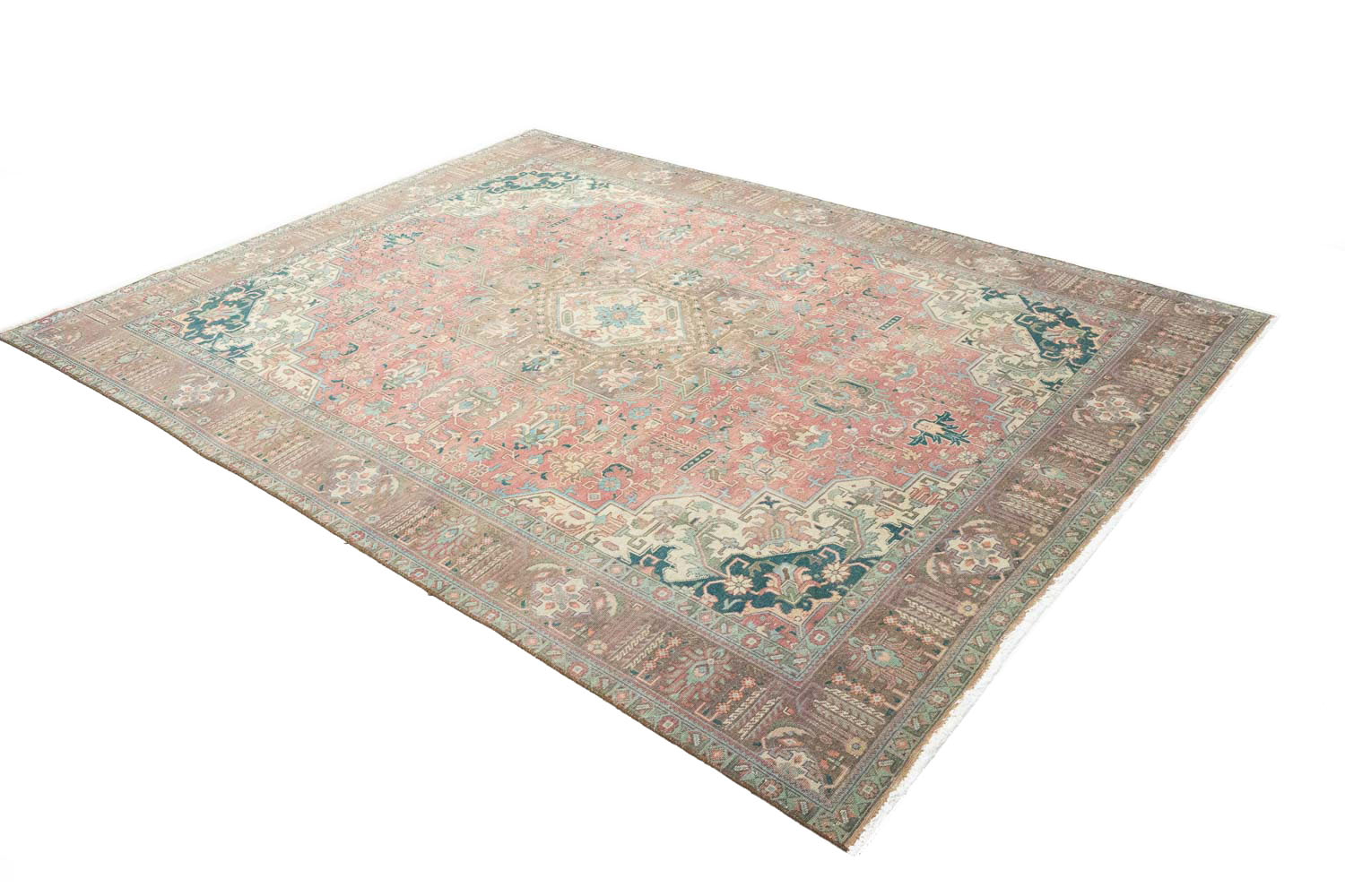 9'6x12'9 Hand Knotted Muted Geometric Wool Oriental Rug - Image 4