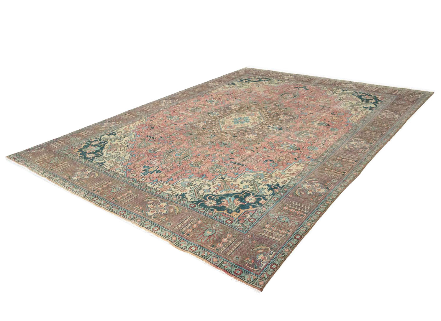 9'6x12'9 Hand Knotted Muted Geometric Wool Oriental Rug - Image 5