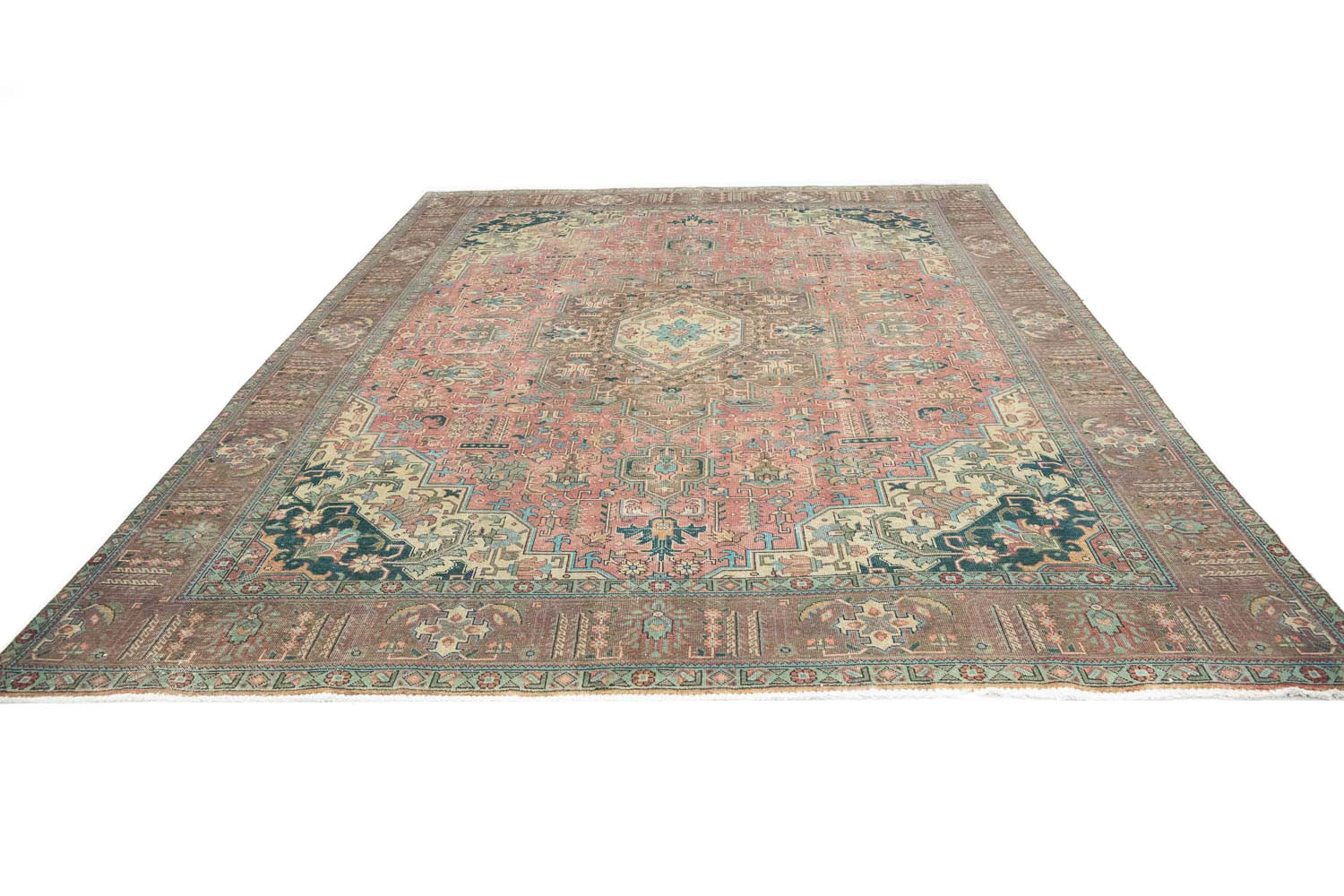 9'6x12'9 Hand Knotted Muted Geometric Wool Oriental Rug - Image 6