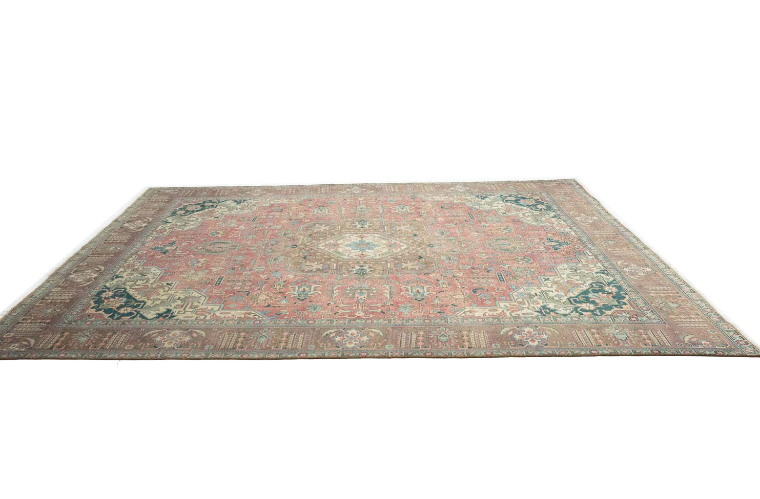 9'6x12'9 Hand Knotted Muted Geometric Wool Oriental Rug - Image 7