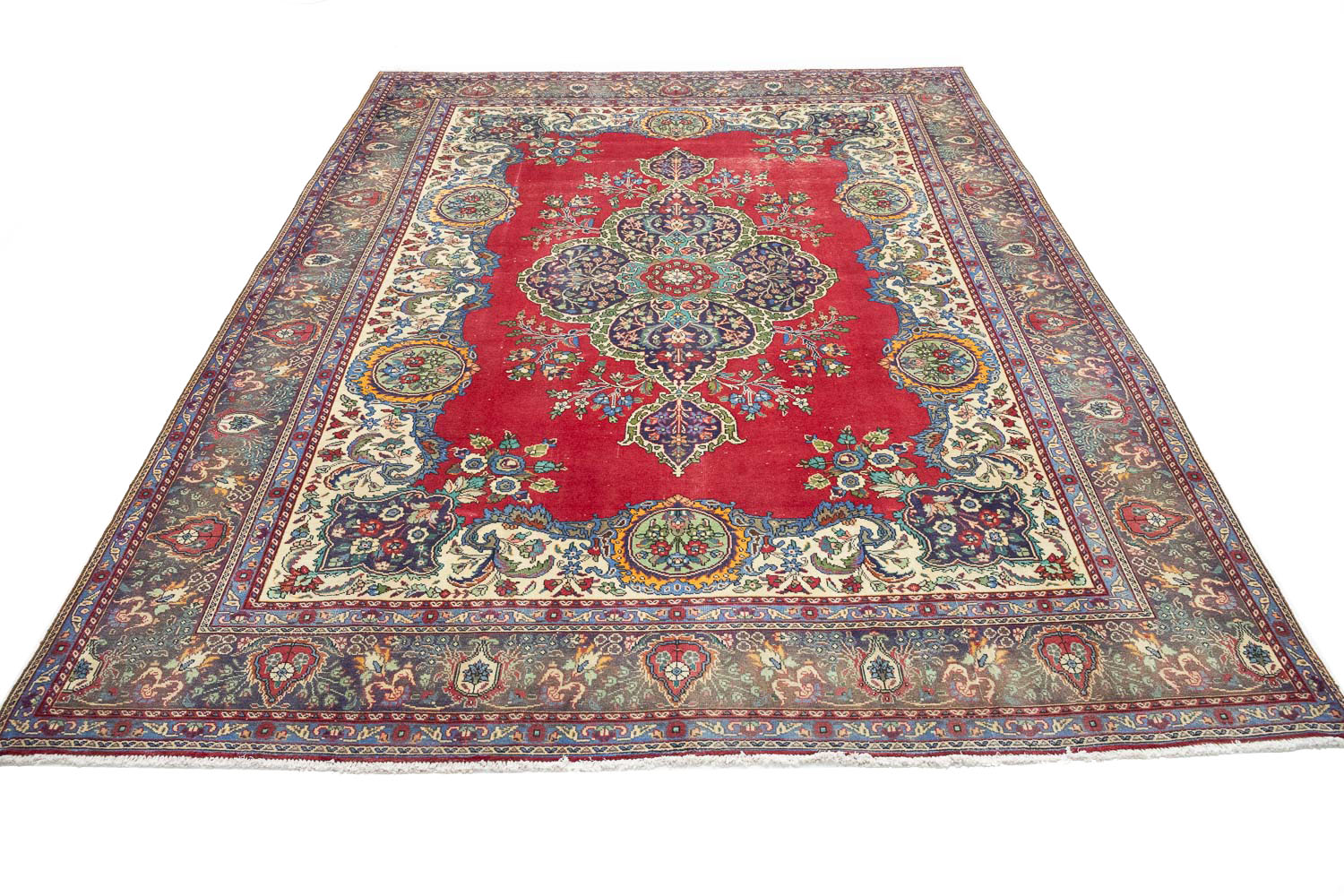 9'9x13'0 Hand Knotted Floral Traditional Wool Oriental Rug - Image 3