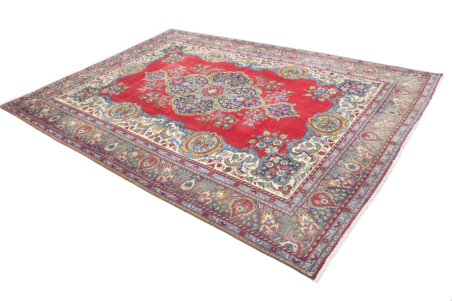9'9x13'0 Hand Knotted Floral Traditional Wool Oriental Rug - Image 4