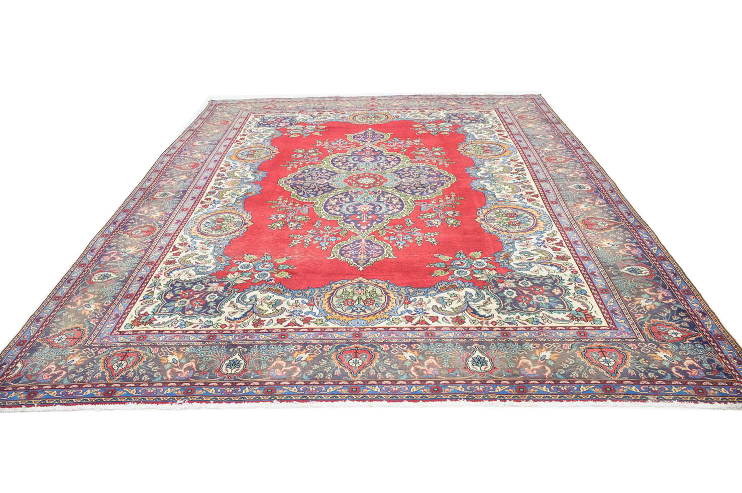 9'9x13'0 Hand Knotted Floral Traditional Wool Oriental Rug - Image 6
