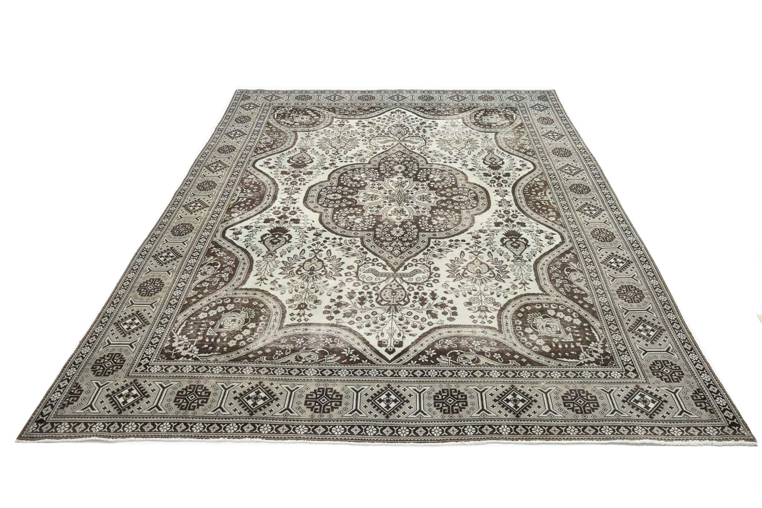 9'8x13'1 Hand Knotted Floral Traditional Wool Oriental Rug - Image 3