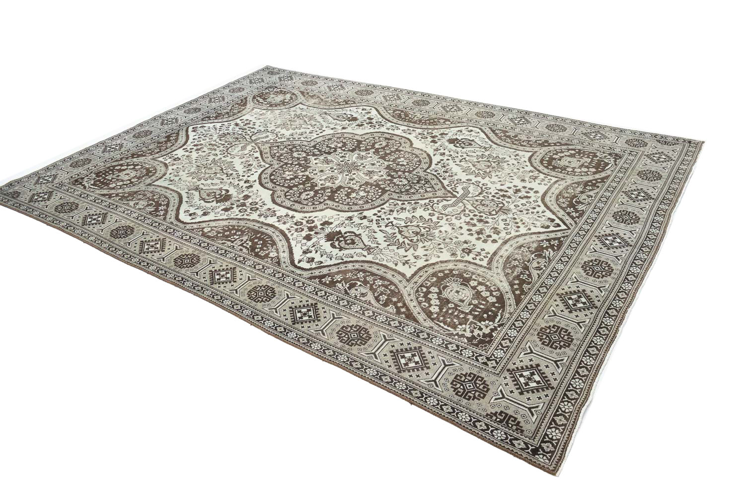9'8x13'1 Hand Knotted Floral Traditional Wool Oriental Rug - Image 4