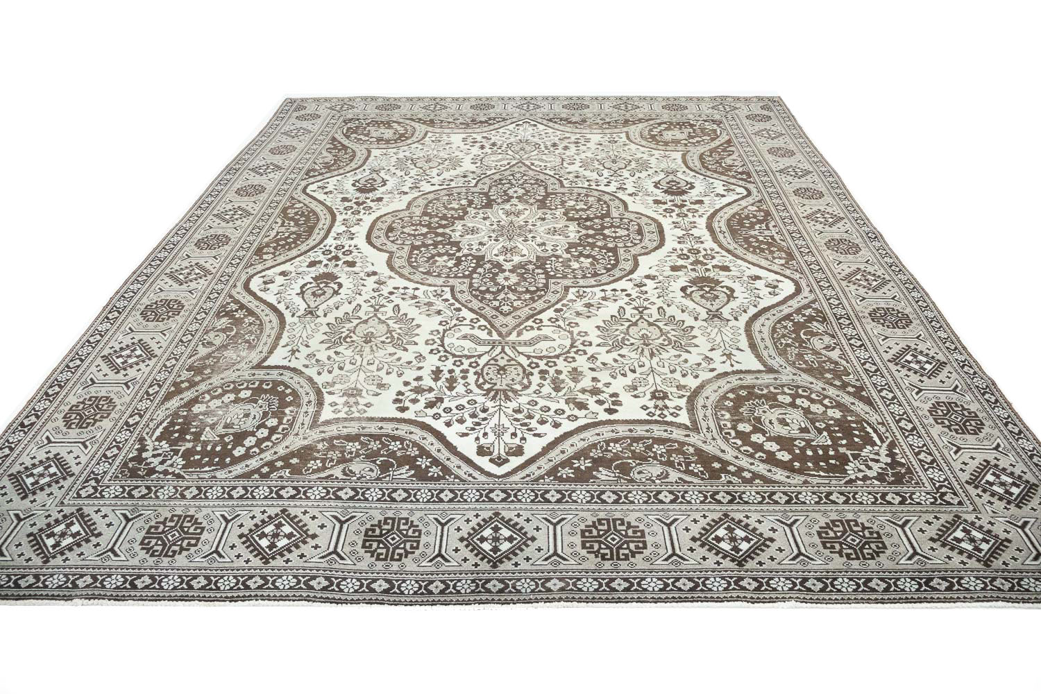 9'8x13'1 Hand Knotted Floral Traditional Wool Oriental Rug - Image 5