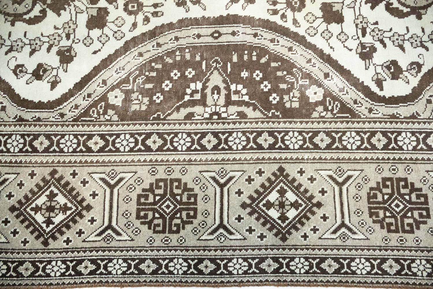 9'8x13'1 Hand Knotted Floral Traditional Wool Oriental Rug - Image 9