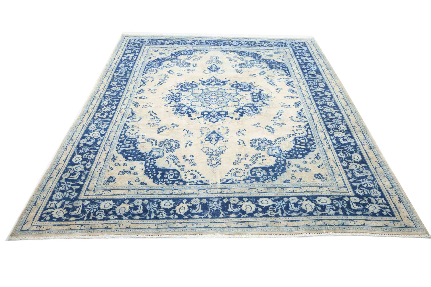 9'8x12'7 Hand Knotted Floral Traditional Wool Oriental Rug - Image 3