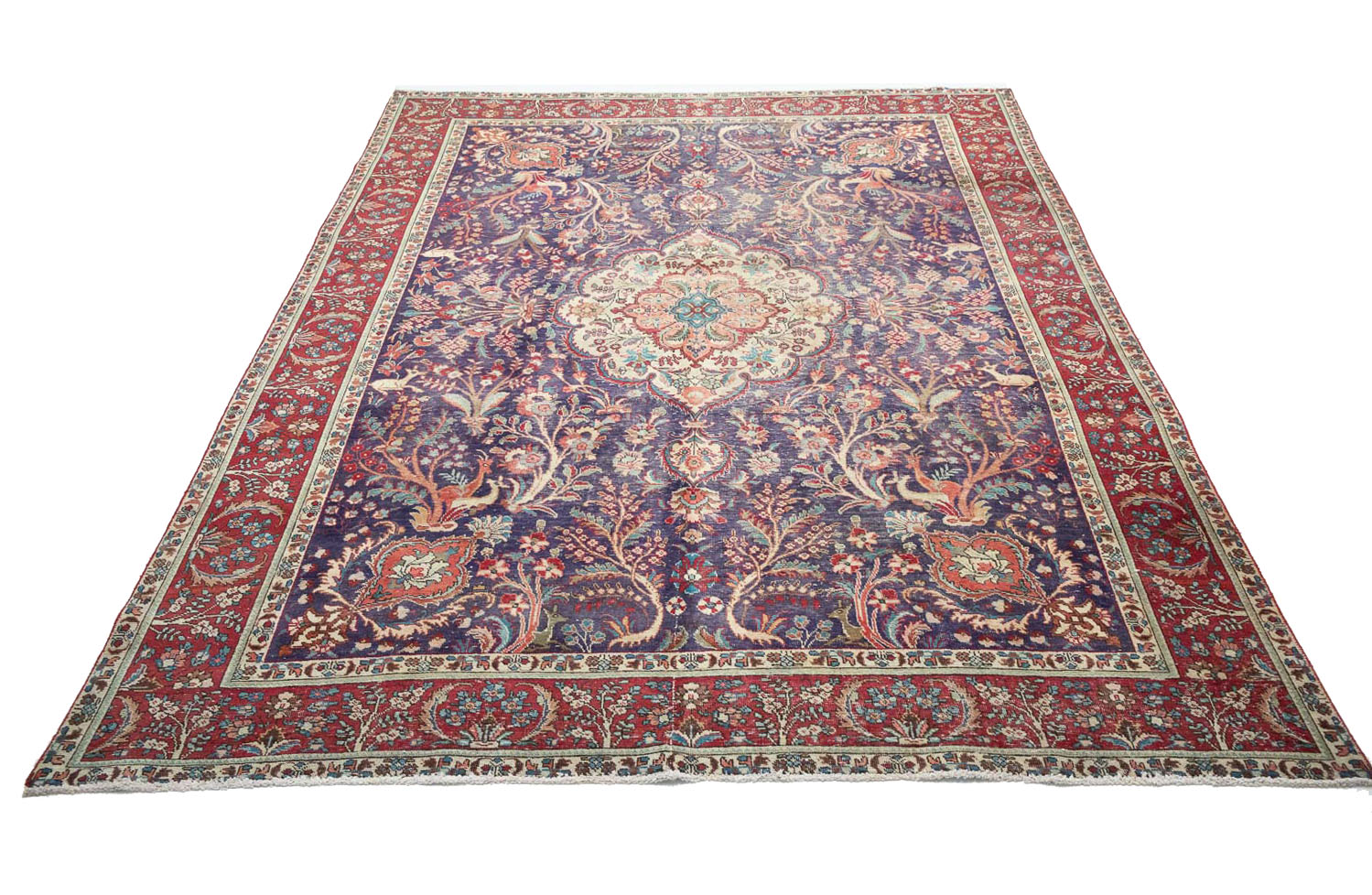 9'5x12'1 Hand Knotted Floral Traditional Wool Oriental Rug - Image 3