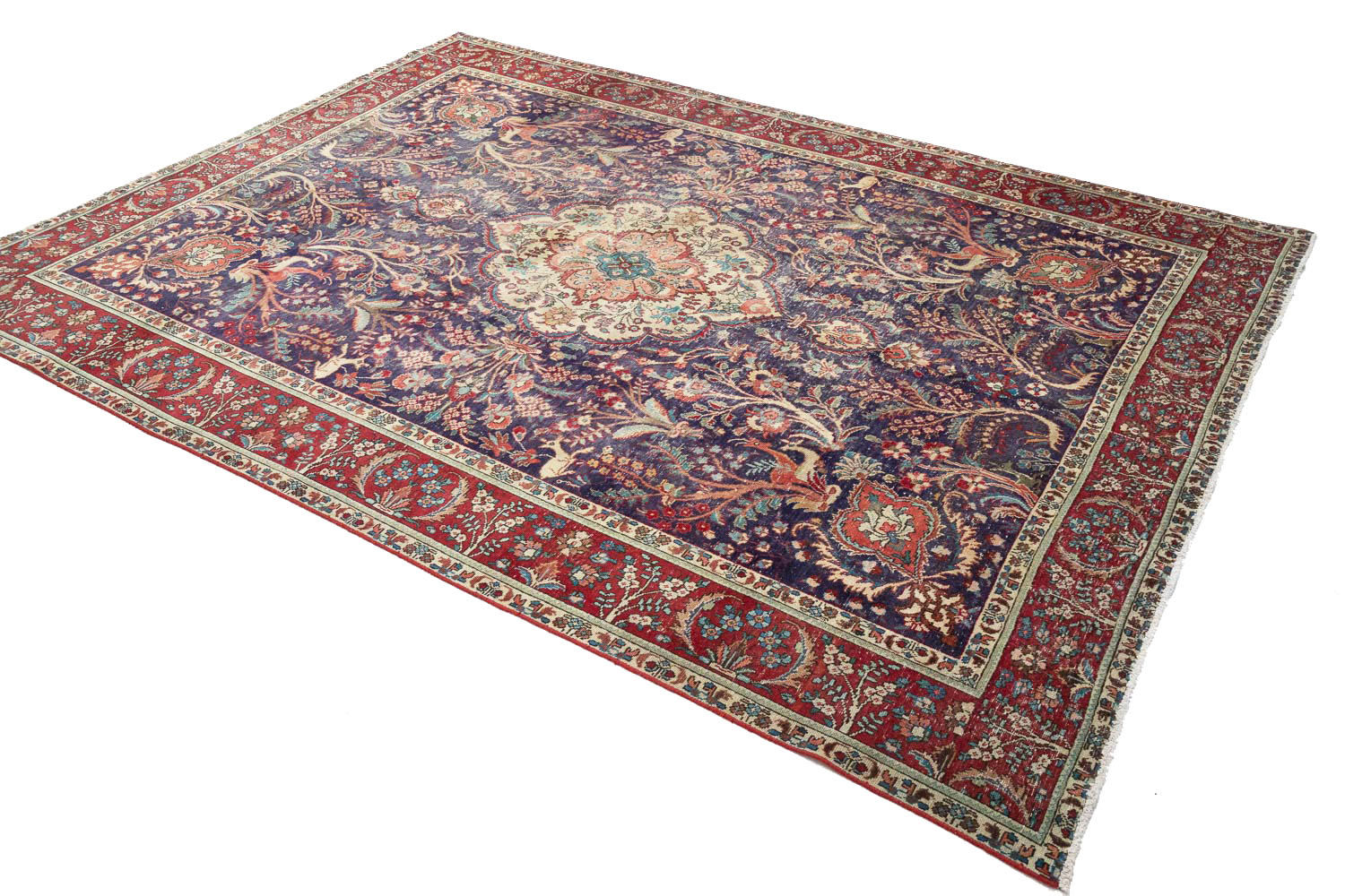 9'5x12'1 Hand Knotted Floral Traditional Wool Oriental Rug - Image 4